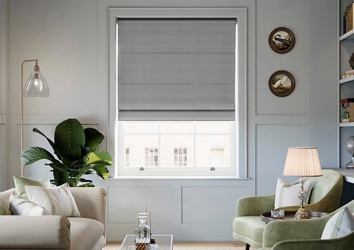 Shima Faux Silk, Platinum - Twist&Fit Roman Blind - Image 3